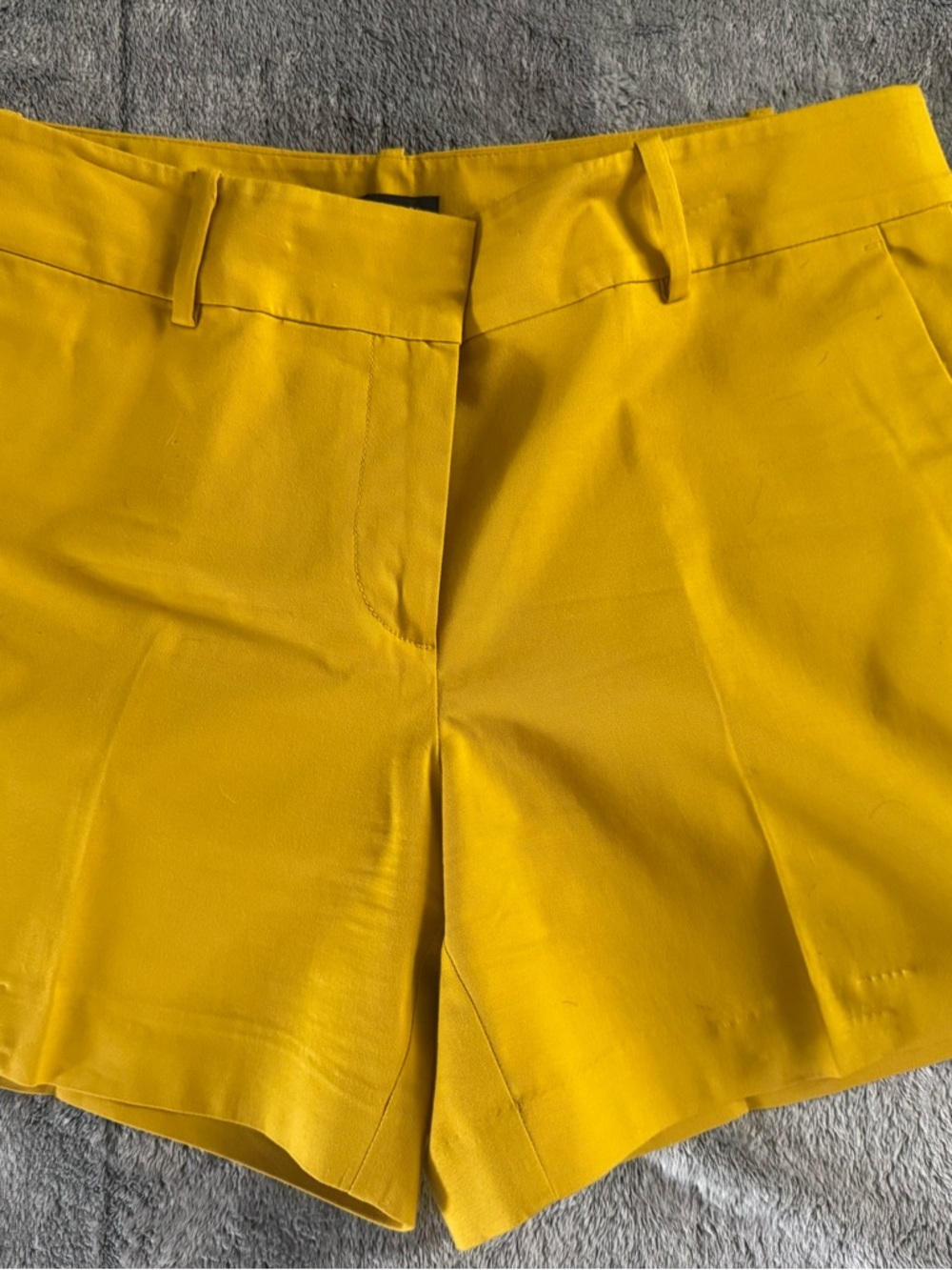 Ann Taylor Factory Bright Yellow High-Waist Tailored Shorts